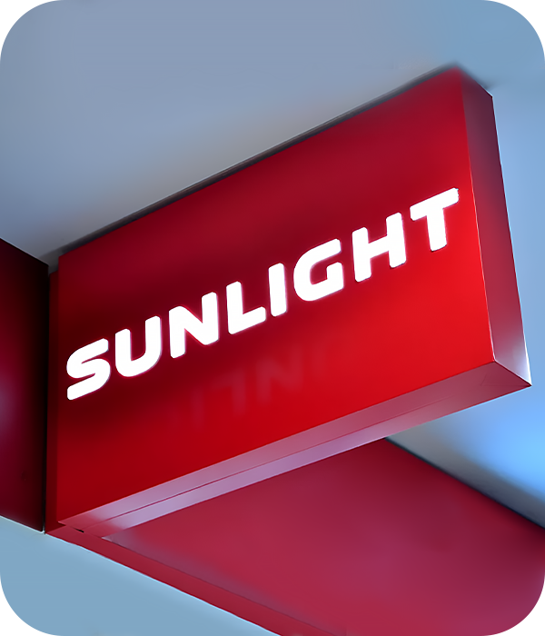 Какие двухсторонние короба с подсветкой мы производим